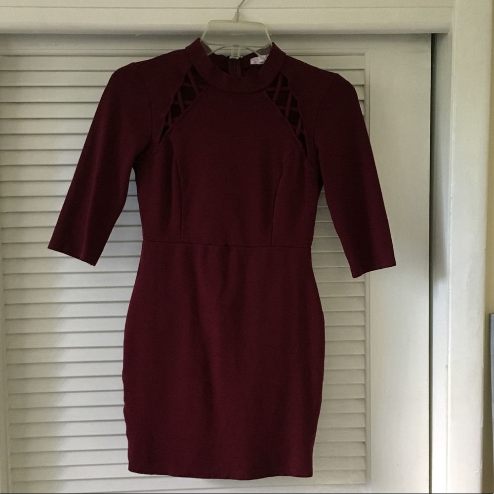 Agaci red bodycon dress